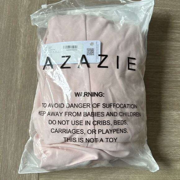 AZAZIE NICOLINA Stretch
Blushing Pink Mermaid Square Neckline Crepe Dress nwt - Picture 6 of 7